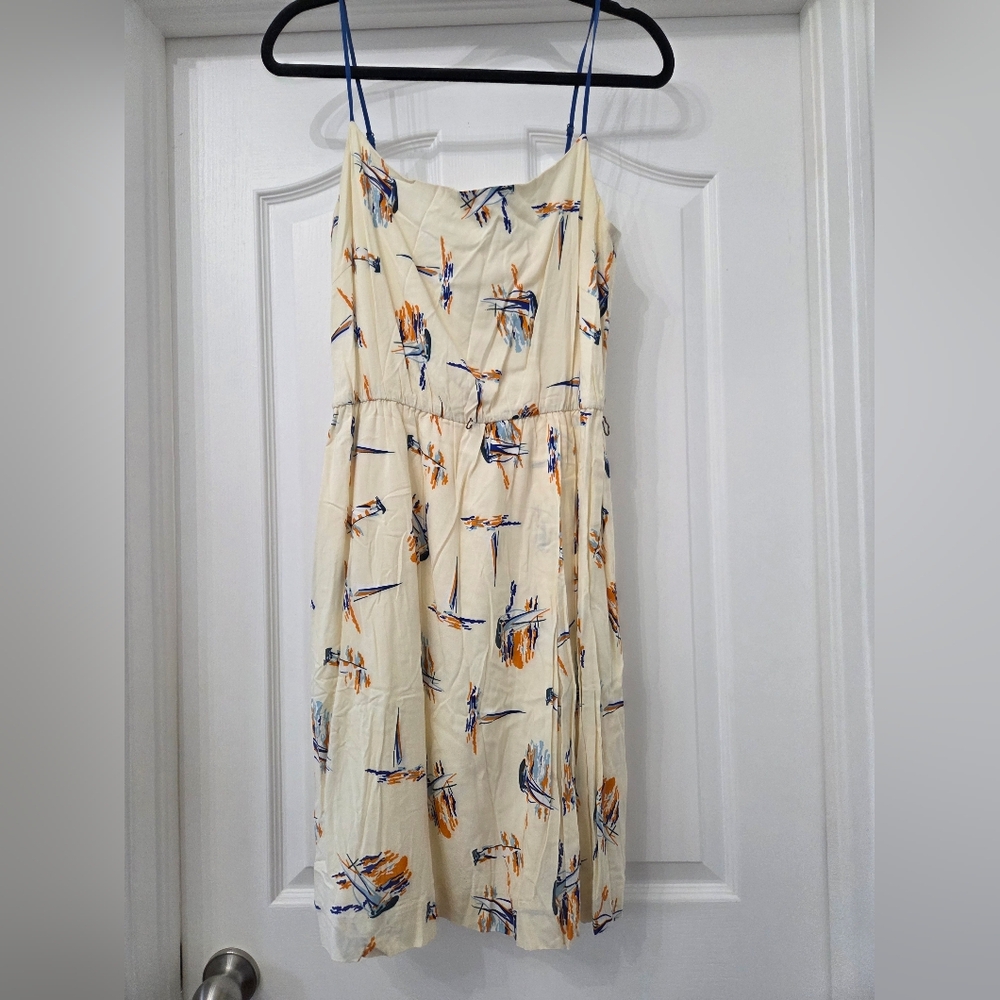 Abstract Print Cream Dress